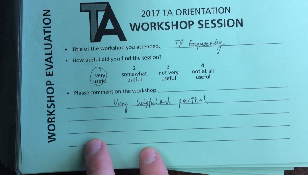 TA Orientation feedback 2017-16